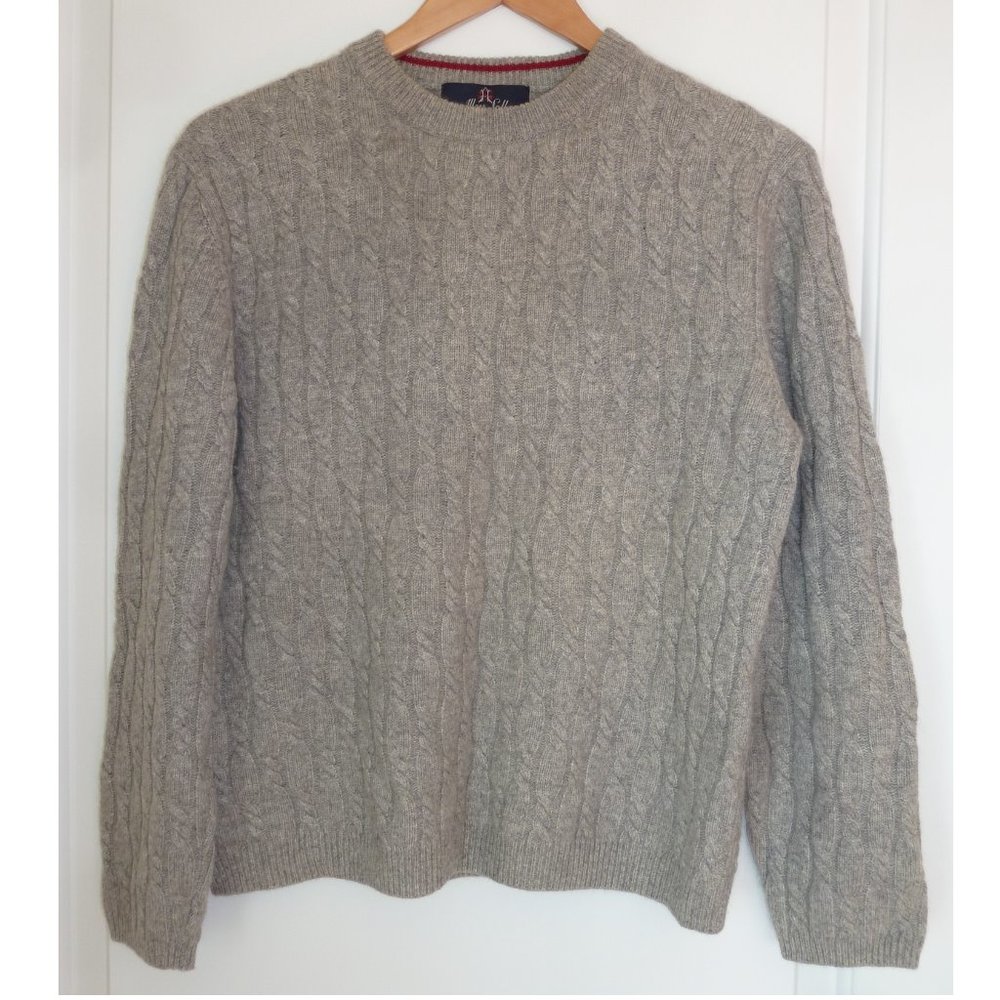 Cashmere cable-knit sweater.